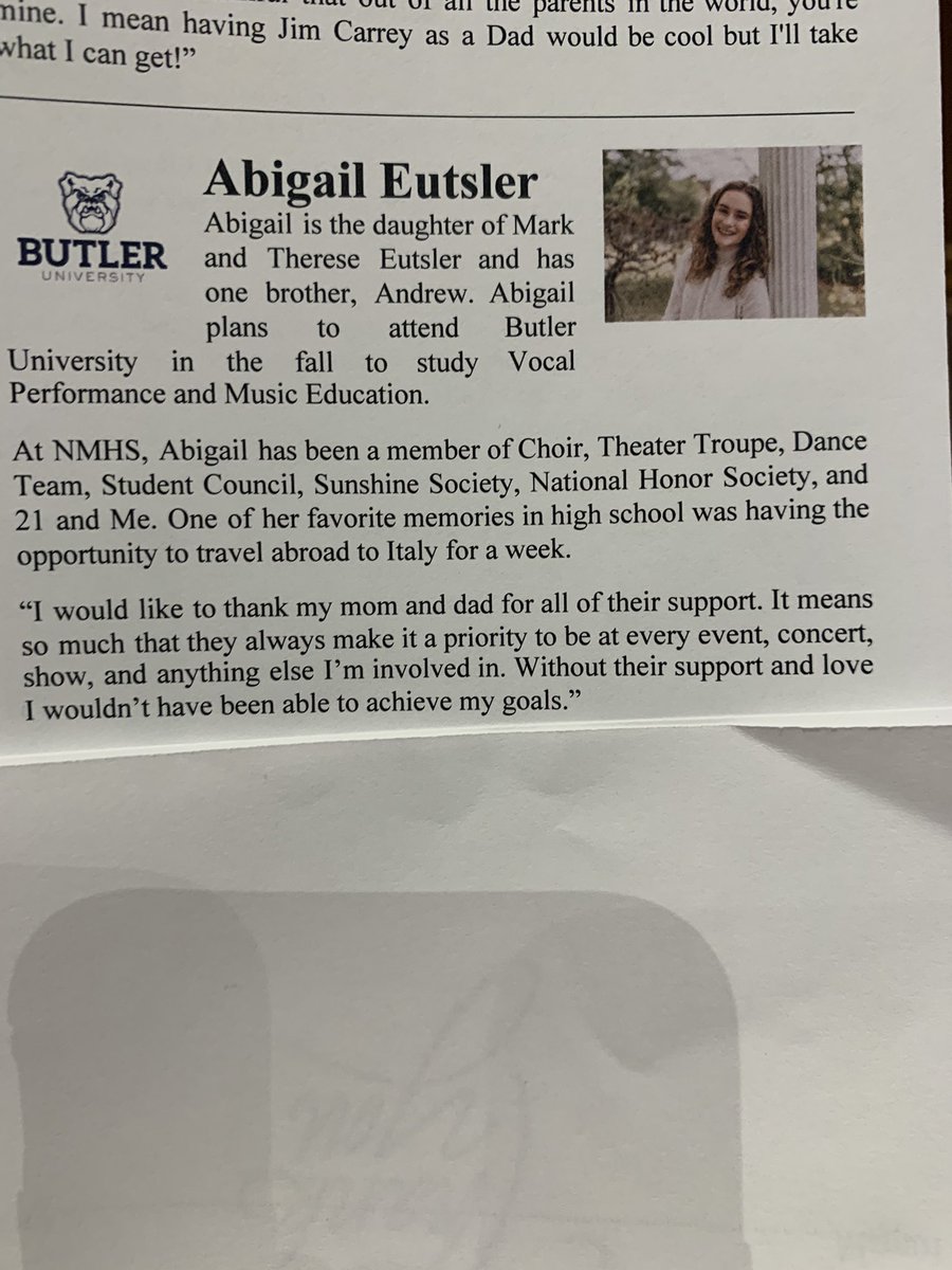 Abi Eutsler honored Megan Birk at the Class of 2021 Academic Banquet
