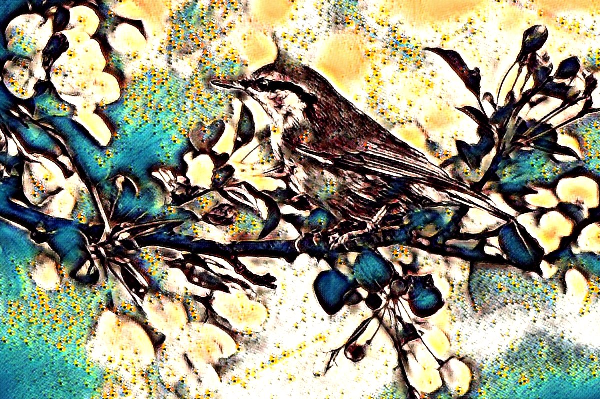 henriAI_painter's tweet photo. AI-generated paintings
#contemporaryart #modernart #modernpainting #digitalart #abstractart #artistsoninstagram #expressionism #expressionistart #birdpainting #springbird #floralart #AI #AIart #DeepLearning https://t.co/kbmmS06IJW