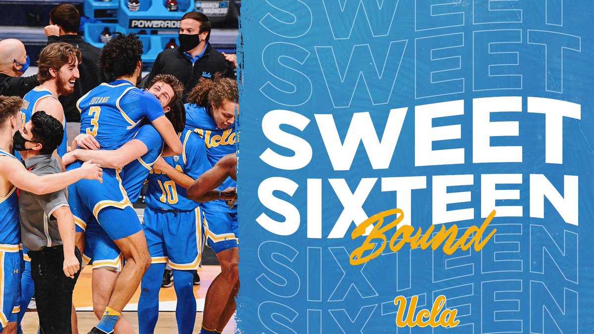 THE BRUINS ARE MOVING ON!

UCLA has PUNCHED its #Sweet16 ticket! 

#GoBruins | #MarchMadness