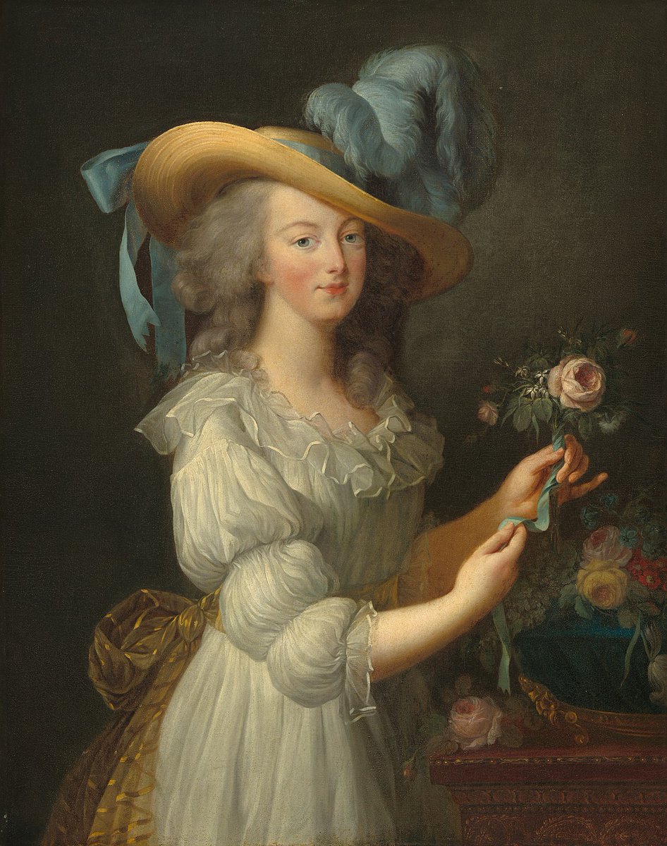 14 - Muslin took France by storm in the 18th century & its herald was Marie Antoinette. She scandalized high society by posing for a portrait in a muslin dress.She was trying to evoke a "pastoral" appearance, but it did not endear her to the masses.