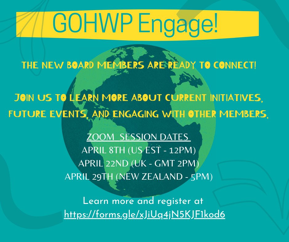GOHWP's tweet photo. Interested in becoming involved in Humanitarian Work Psychology (HWP)?

Join the new GOHWP Board for the first of a series of *Engage!* sessions. 

For more information and to register: https://t.co/DfzGkeOiAN https://t.co/6gDT4gO1Rv