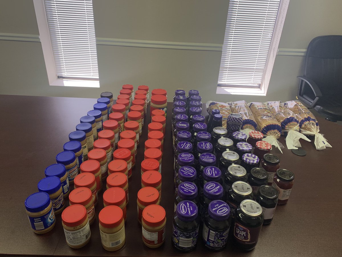 ClhsHosa's tweet photo. Week 1 of our pb&amp;j drive. We came through with 81 jars of pb&amp;j. Let’s do it again for week 2. Drop off will be accepted all week in the lab 4002 and the winners advisory class gets a canes party on Friday.        @draked_ https://t.co/0Xds33aNHV