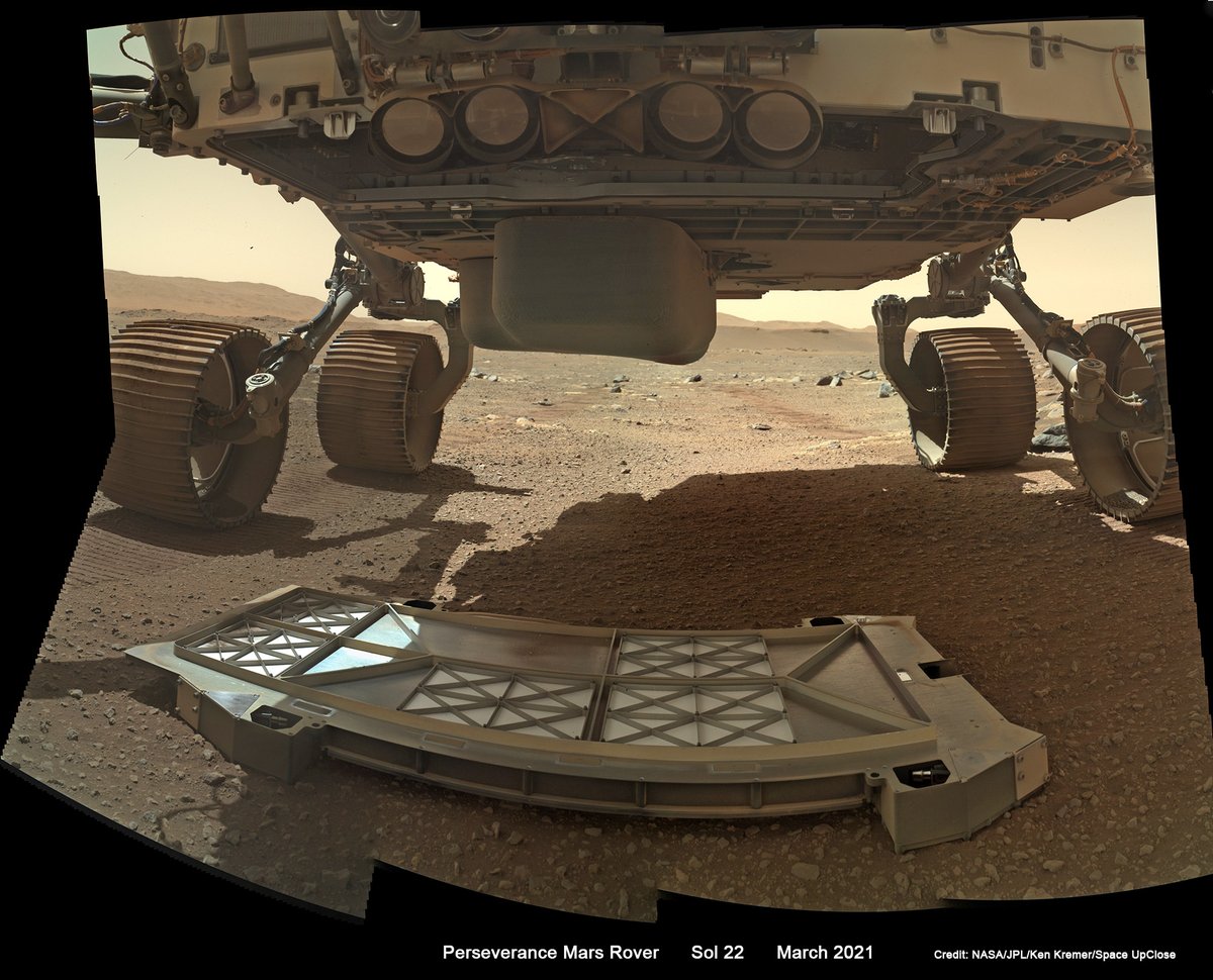 ken_kremer's tweet photo. "Perseverance Rover Records 1st Sounds of Driving on Mars + Belly Pan Mosaics" - Listen to 1st sounds of wheels trundling on the #RedPlanet. #NASA @NASAPersevere #MarsRover #MarsRover #Mars #SoundsofMars #JezeroCrater. Read my story/mosaics: Ken Kremer
https://t.co/hkyG4K2DBp https://t.co/Wu4nEBZP3x