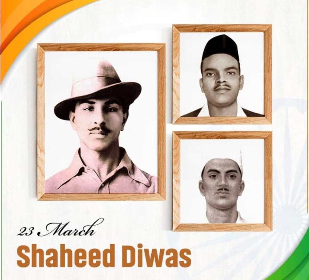Remembering illustrious revolutionaries Bhagat Singh, Rajguru and Sukhdev on their death anniversary.

Their patriotism, courage and sacrifice will continue to inspire generations of India.

#ShaheedDiwas2021