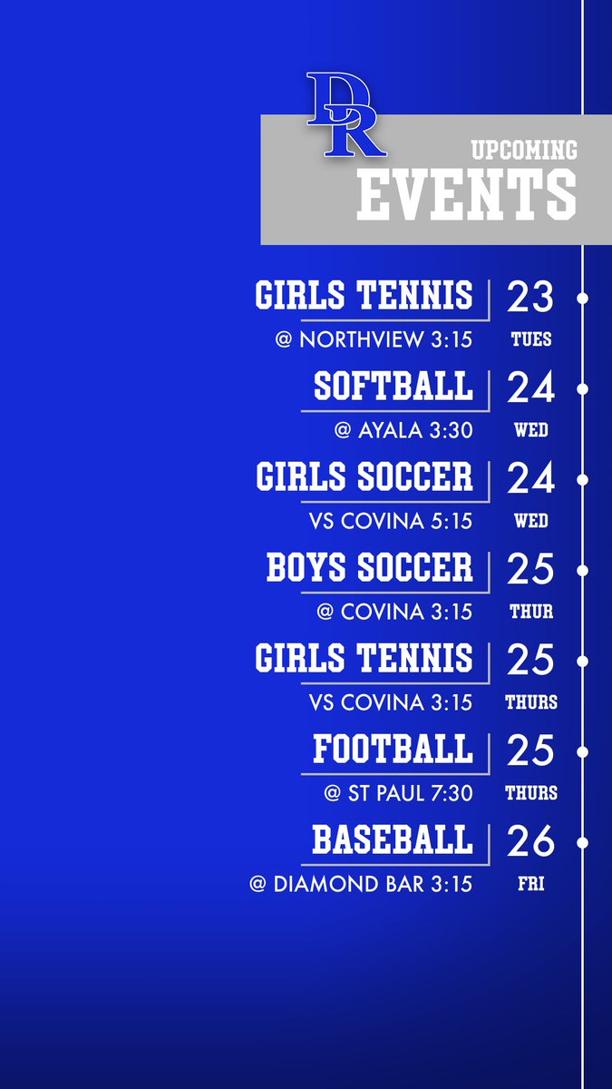 DR athletic events for this week. GO PANTHERS!
