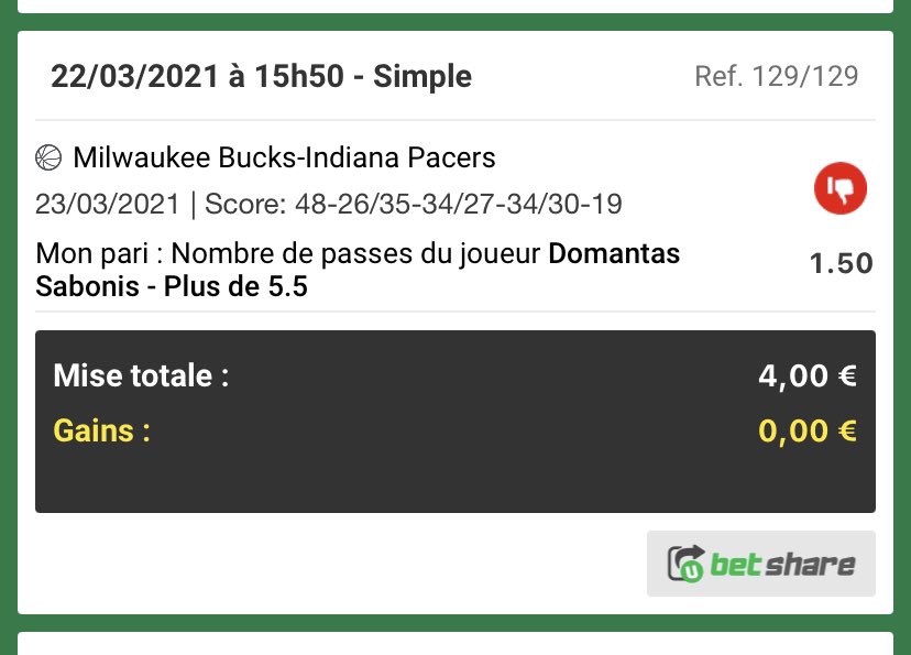 VZimpa's tweet photo. @UnibetFrance Bonsoir, Sabonis ce soir c’est 6 passes. Pouvez-vous régler l’erreur svp?
Merci d’avance https://t.co/5AvP7olctm