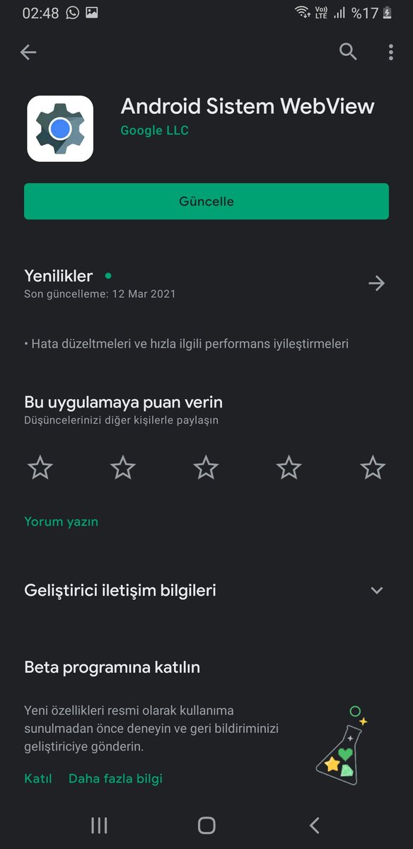 mert_ipekk's tweet photo. Saatlerdir telefonumda bazı uygulamaları kullanamama sebebim "Android Sistem WebView" güncellemesinden kaynaklıymış. "Uygulama kapatıldı" "Uygulama Çöktü" bildirimini alan arkadaşlar play storeda bu uygulamayı bulup kaldırırsa sorun çözülüyor. #androiduygulamadurduruldu https://t.co/xrLNGYaXku