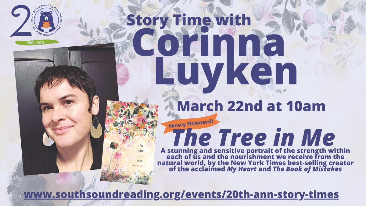 The virtual Corinna Luyken Story Time, part of our 20th anniversary celebration is uploaded! Check out our Facebook to see it!