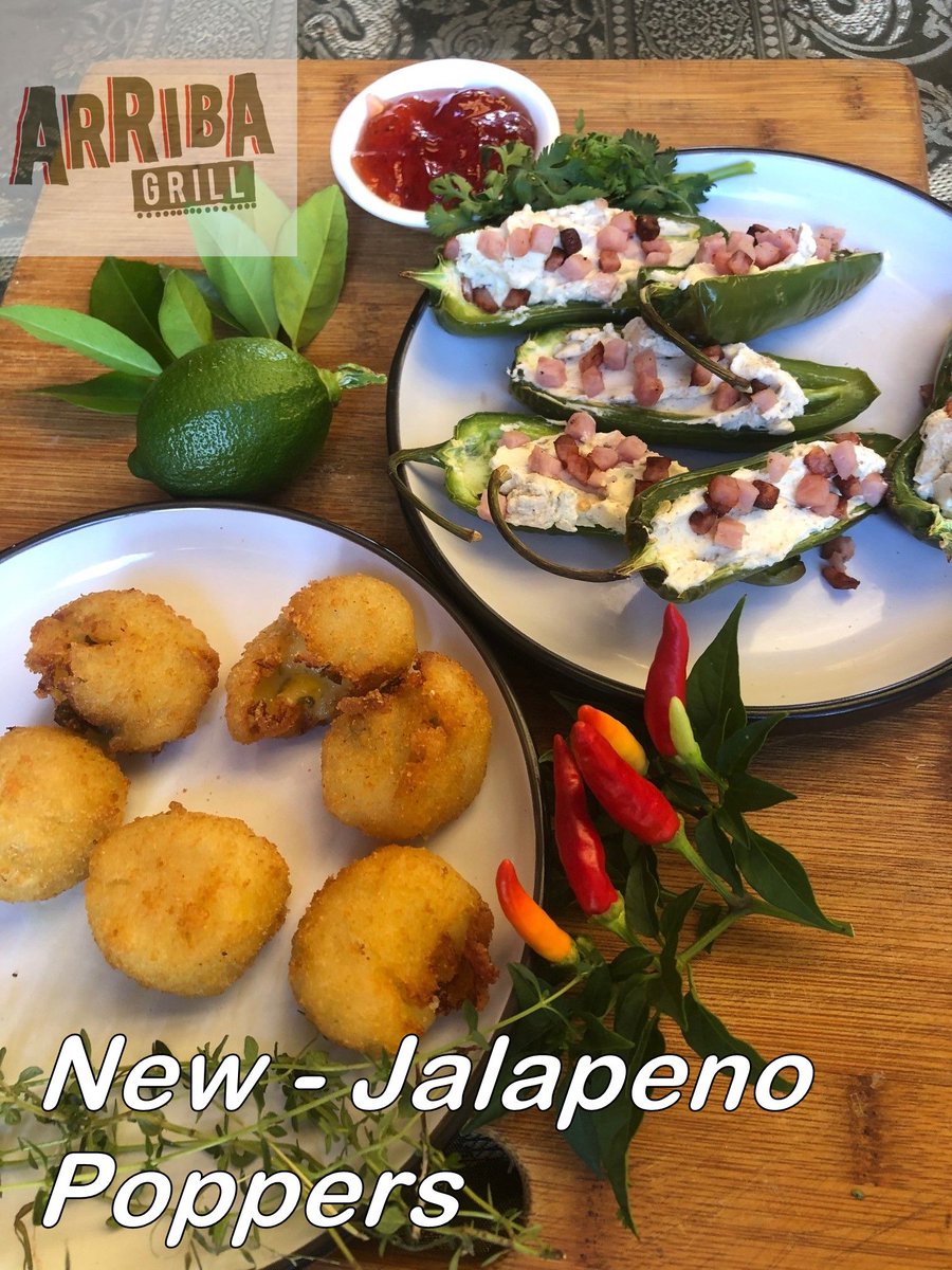 NEW - Jalapeno Poppers -  3 for $3 ( Limited Time Offer )  Arriba Grill - 78 Prospect Rd Prospect Phone Orders 83421709   online orders arribagrill.com