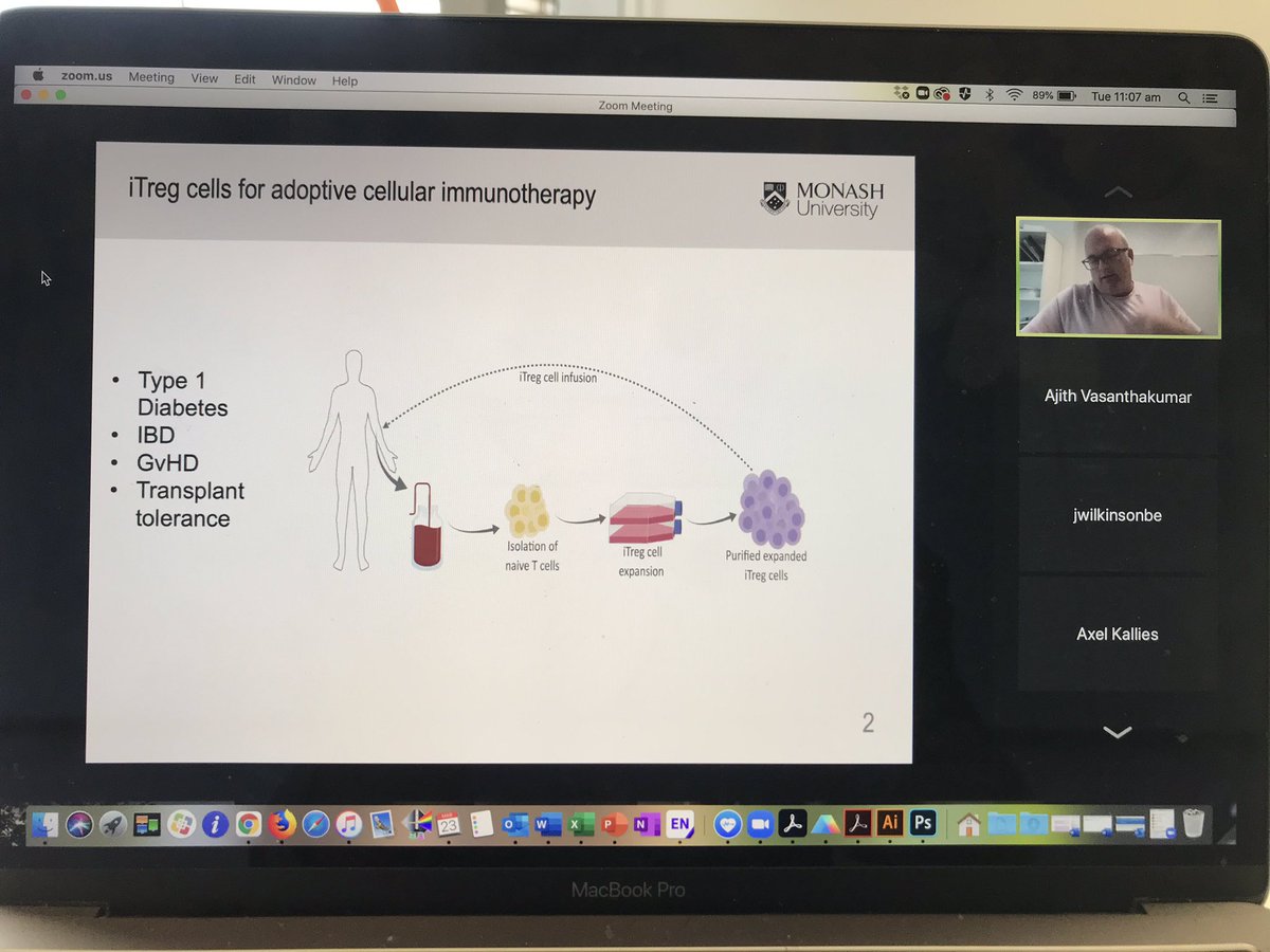 Excellent talk from @colbyzaph @MonashBDI today in our ‘Treg interest group’ on epigenetic factors that control Treg induction and stability. This forum is open to all Australian Treg enthusiasts. Please DM me or @charis_teh to join @ASImmunology