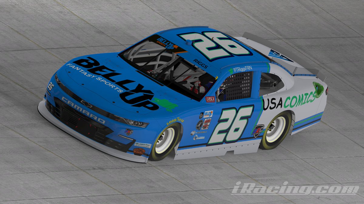 TRiggsFRN's tweet photo. Well after an unfortunate race at Rockingham in @EliteRacing_ it's time for @ERacingSCA at Bristol for 200 laps of chaos! Hopefully I guide this @BellyUpFantasy/@comics_usa Camaro through the carnage for a good day! The broadcast will be live shortly here: https://t.co/Fb3j1x7s9e https://t.co/Ce3eNnbyiS
