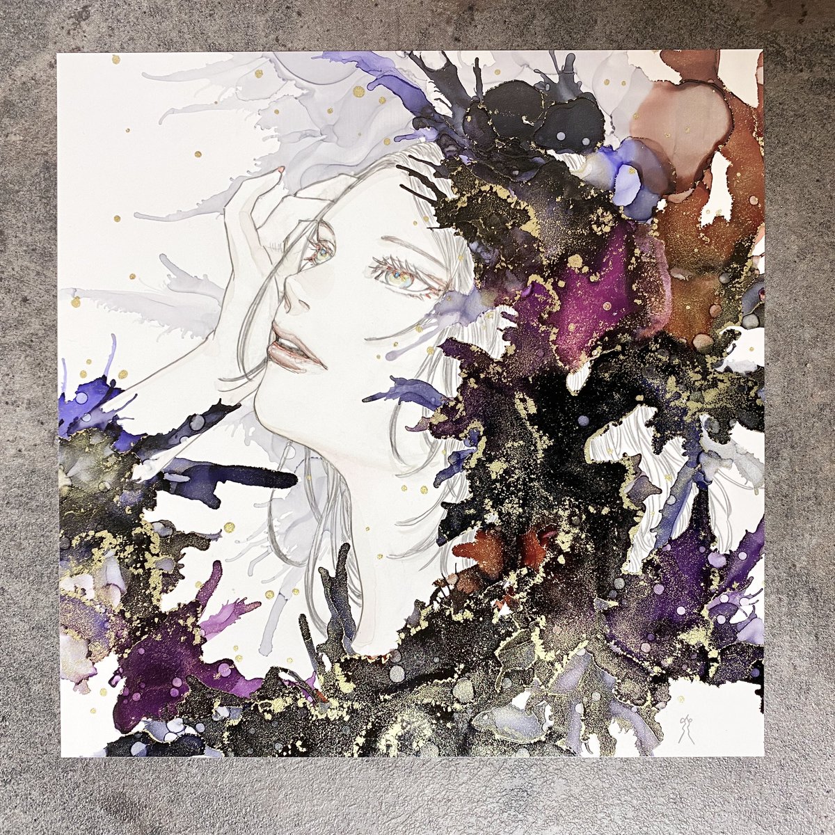 「額装しました、4月にある大阪の展示に持っていきます 」|孳々のイラスト