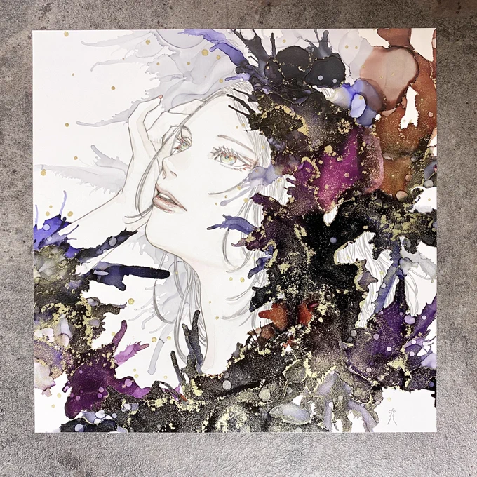 額装しました、4月にある大阪の展示に持っていきます 