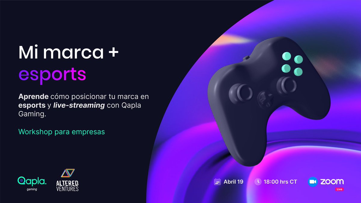 🤩 Estamos muy emocionados de traer junto a <a href="/AlteredVentures/">Altered Ventures</a> este workshop para marketeros y empresas.

Compartiremos cómo entrarle a los esports y al streaming de video juegos de forma auténtica ¡generando valor para la comunidad! 

✍️ Acá el registro: lu.ma/a970sxlm