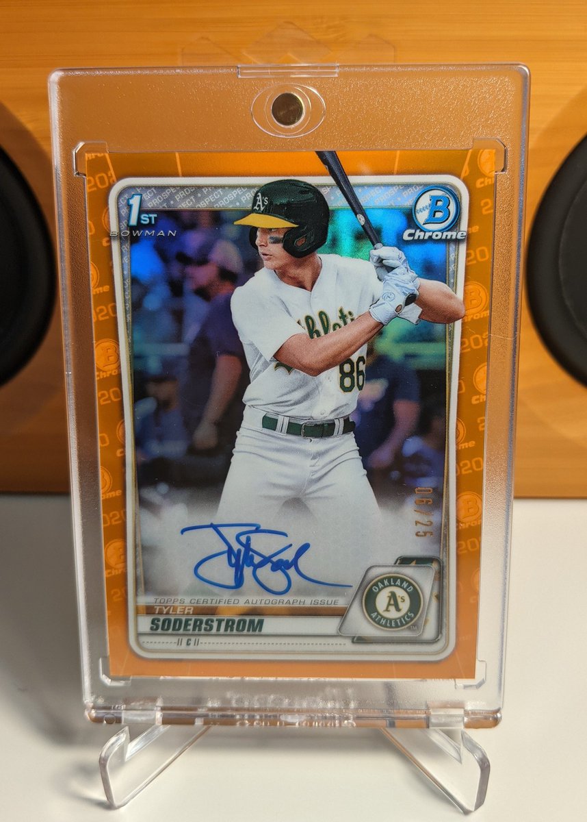 JoeyOcards's tweet photo. Tyler Soderstrom 2020 Bowman Draft Chrome Orange #/25 Refractor Auto
#tylersoderstrom #oaklandathletics #athletics #baseballcards #bowman #1stbowman #2020bowmandraft #orangerefractor https://t.co/2haPW45AvO