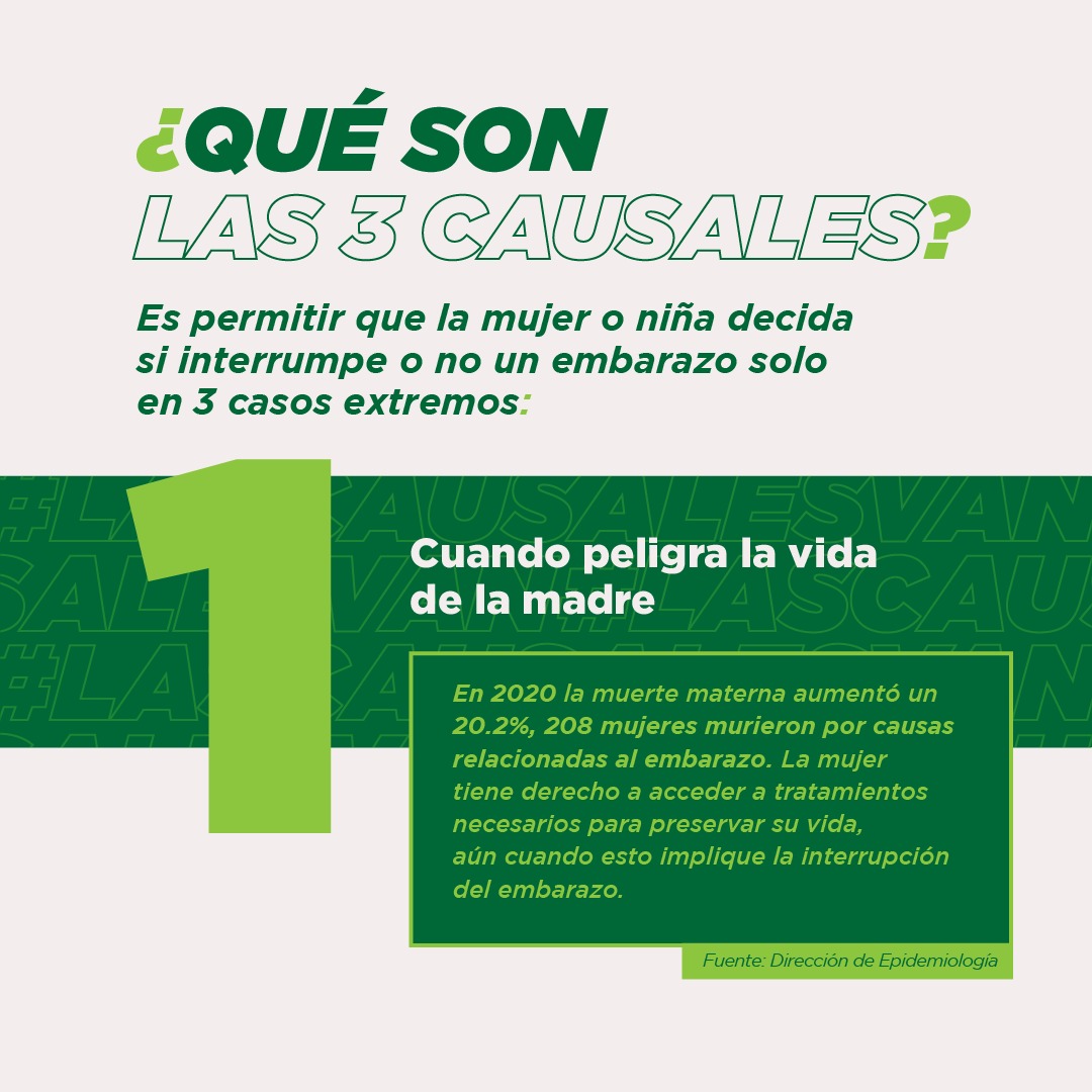 Cuando la vida de una mujer está en peligro por una situación de  salud preexistente,  tiene derecho a decidir sobre su cuerpo y su vida #LasCausalesVan