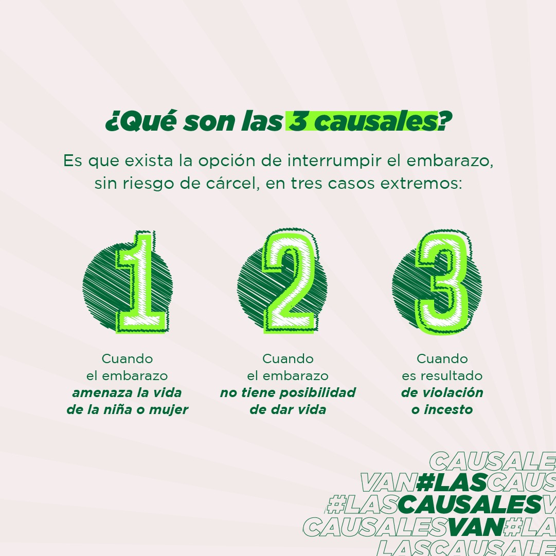 #Lascausalesvan No sé dejen confundir las excepciones que se están demandando incluir en el Código penal son estas tres: