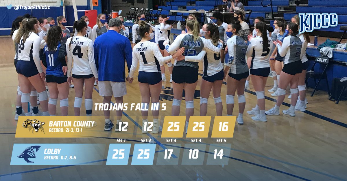 Tonight Colby fell in 5 to Barton, but tonight was much bigger than volleyball. After an intense match both teams came together for one of Barton's girls. She and the family could use your prayers.

#OneTeam