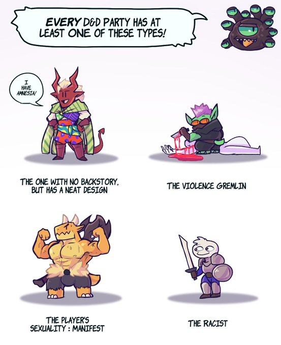 Every single DnD game has at least ONE of these characters... It could even be  Y O U
#dungeonsanddragons 