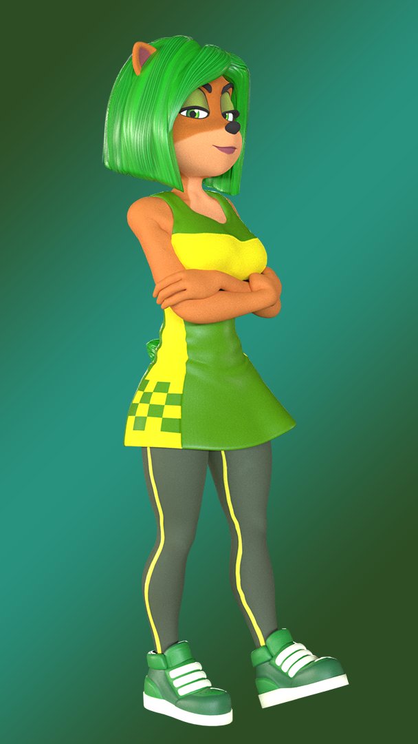 OkamiSaigo's tweet image. That was too much green...
#3D #CTR #AmiBandicoot #Ami