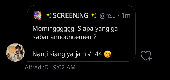 bucinabe's tweet photo. gua yang daftar agc tapi yg ga sabar nungguin announcementnya pacar gua check https://t.co/cyZOsv2MeV