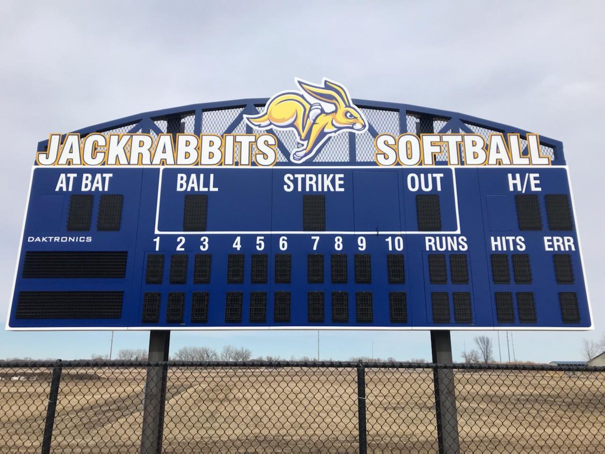 GoJacksSoftball's tweet photo. Our new score board was installed today! Thanks to all of the generous donors who helped make this Happen! Go Jacks! 💙💛 https://t.co/WQ6Qj87yk6