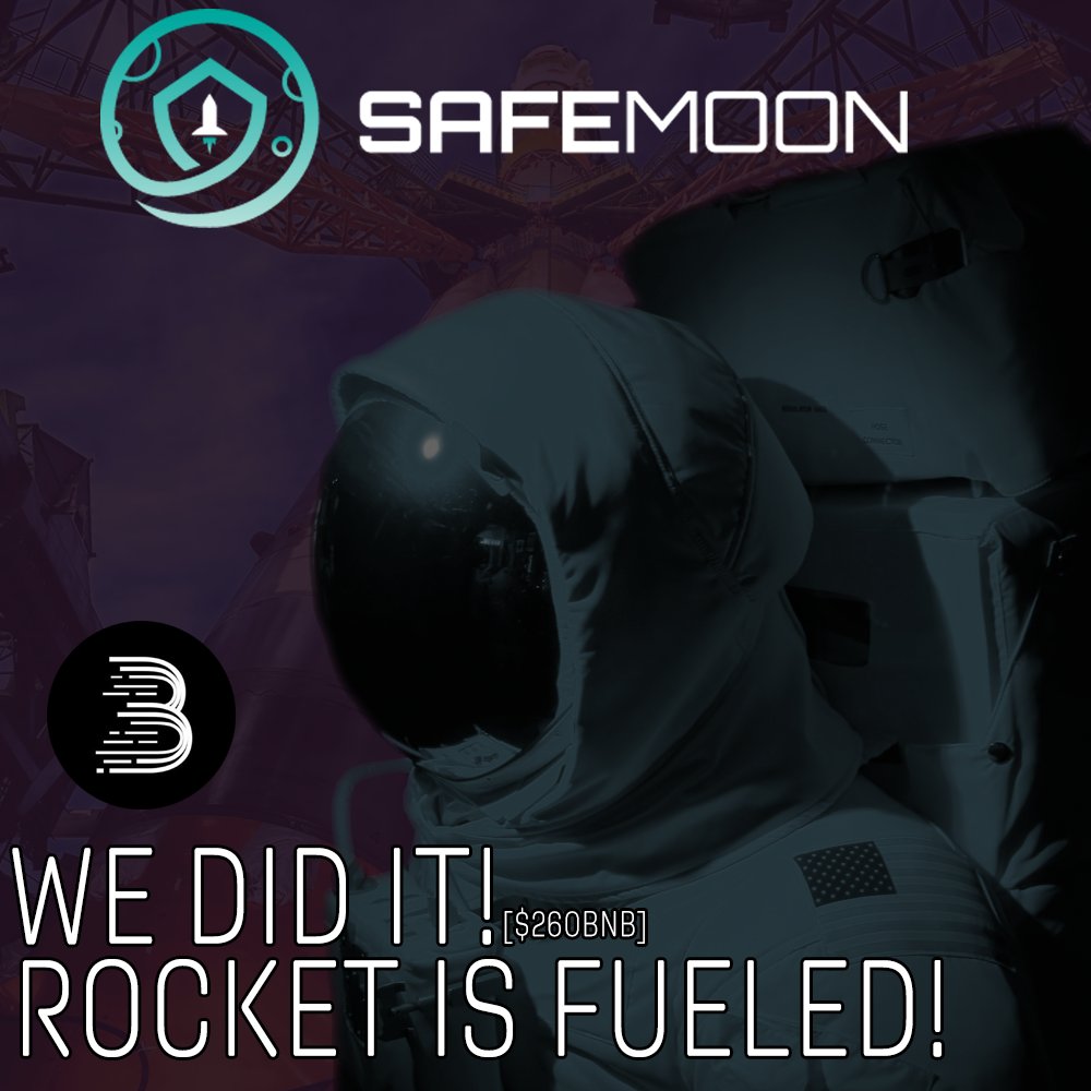 safemoon's tweet photo. Rocket is fueled. 

Donation goal reached. 

🚀🚀🚀🚀🚀

#SAFEMOON #FairLaunch #LetsGo https://t.co/ya7lNps5Iq
