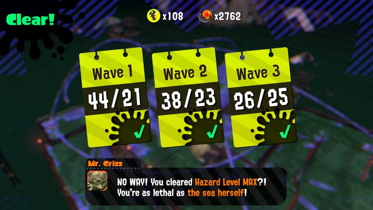 darlingroland's tweet photo. A 100+ egg #HazardLevelMax is always nice to share! :-D #Splatoon2 #NintendoSwitch https://t.co/ULj6QmQeTi