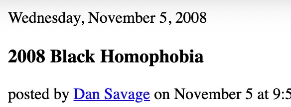 thrasherxy's tweet photo. I have never forgiven Dan Savage for blaming Prop 8 on "Black homophobia" when it passed by more votes than there were Black voters https://t.co/HzQ9JIzb7G