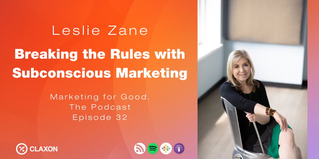 Have you thought about subconscious vs. conscious marketing? About what ACTUALLY drives sales and donors? On the latest episode of #MarketingforGood, <a href="/EricaMillsBarn/">Erica Mills Barnhart</a> and  <a href="/Leslie_Zane/">Leslie Zane</a> give you a lesson on how to break the rules. Listen here: link.chtbl.com/LeslieZane