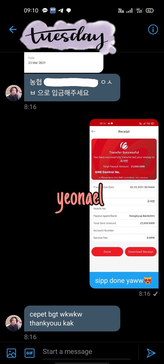 yeonael's tweet photo. please stop ask 'ini trusted ngga kak?' grgr aku jarang update testi,agak nyes gitu huhu inshaAllah aku amanah pernah transfer jutaan won juga aman,tmi aku update testi tiap awal bulan karna males ngedit gini🥺🙏🏻 #tfyon https://t.co/H8hj4Tn2ka