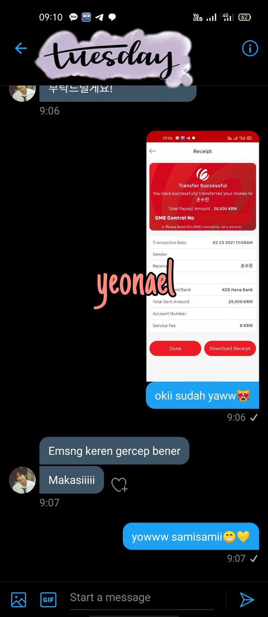 yeonael's tweet photo. please stop ask 'ini trusted ngga kak?' grgr aku jarang update testi,agak nyes gitu huhu inshaAllah aku amanah pernah transfer jutaan won juga aman,tmi aku update testi tiap awal bulan karna males ngedit gini🥺🙏🏻 #tfyon https://t.co/H8hj4Tn2ka