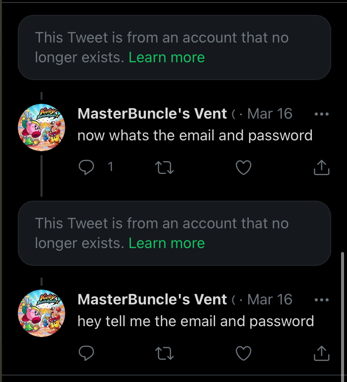 nintendopower_1's tweet photo. Master Buncle begs people for their email and password https://t.co/rVnvE8TJa3
