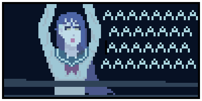 a very quick 3-panel #pixelart comic I made at 1am! riko's having a tough night. 