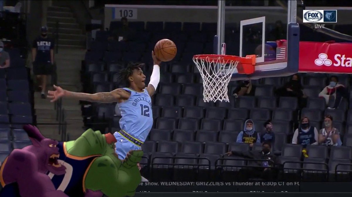 PhillipDean_'s tweet photo. Monstars couldn’t even stop @JaMorant from that dunk https://t.co/hlJCgucs8a