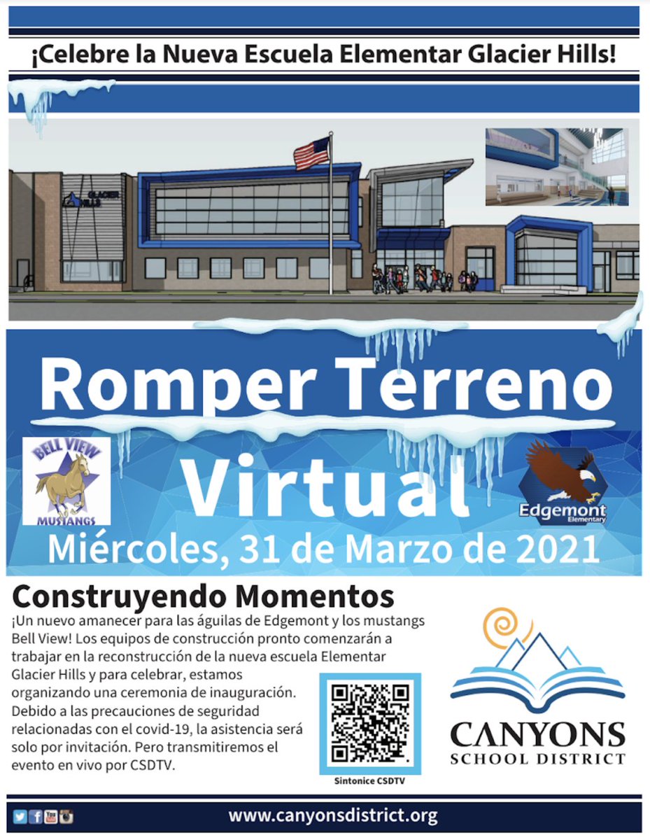 BellViewElem's tweet photo. Glacier Hills Virtual Groundbreaking  will be Wednesday, March 31 at 5:30pm! https://t.co/Yh8tWgAmDS