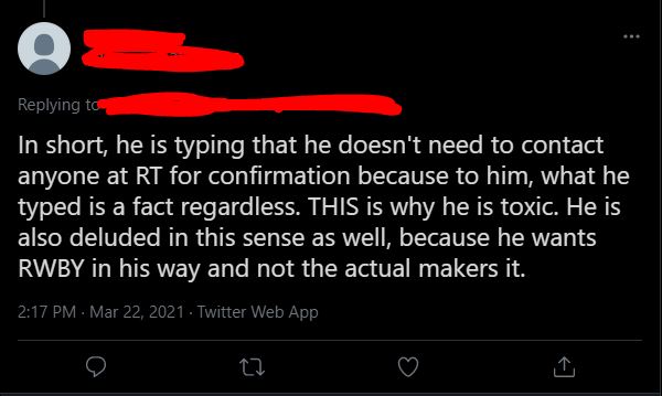 MurderofBirds_'s tweet photo. Guys, I have to come clean. #RWBY #RWBY8

1) I own RWBY &amp; Rooster Teeth. It's MY show.
2) Everything I say is doctrine. I AM TRUTH.
3) I'm writing RWBY Volume 10. POGGERS!
4) Arnold might not even be my real name.
5) This is the definition of CRINGE. https://t.co/rebzEgWSuP