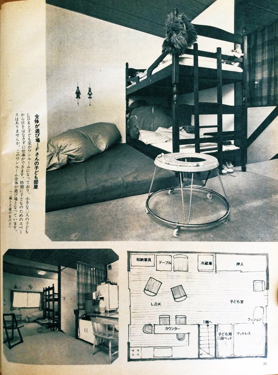 雑貨奥様 昭和49年 暮しの設計 4月号より 子どもたちの部屋とコーナーです いつの時代も子どもは親の目の届く所で 安全に遊ばせたいと思いますよね 最後のお部屋 ベビーダンスが可愛らしいですね おもちゃの電話が2台あるのが羨ましいです 昭和