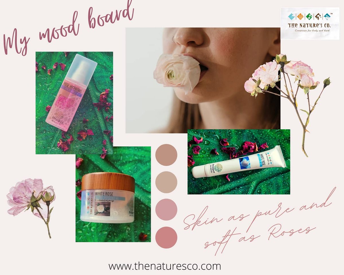 Thenaturesco's tweet photo. Moodboard: 

SKIN as Soft and Pure as Rose! 

#rose #whiterose #undereyegel #thenaturesco #naturalskincare #veganbeauty #hydrating #facegel #moodygrams #moodboard #beauty #tuesdayvibe #SkincareForAll #NaturalBeauty #bodybutter #lipbalm #veganlipbalm #facemist
#Pure @Thenaturesco https://t.co/pZXsQseDiT
