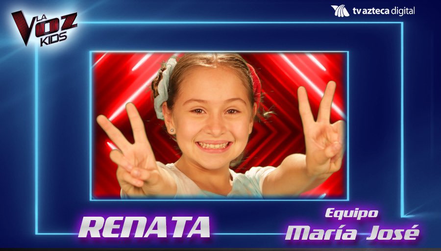 ¡Felicidades RENATA TELLO ahora formas parte del #EquipoMaríaJosé! ✌🏻☺️🎶♥️✨ <a href="/lajosa/">Maria Jose Loyola</a> 𝗔𝘇𝘁𝗲𝗰𝗮 𝗨𝗡𝗢 EN VIVO y GRATIS → bit.ly/VozKids 🎤✌🏻♥️✨Escríbenos con el HT #EstrenoLaVozKids