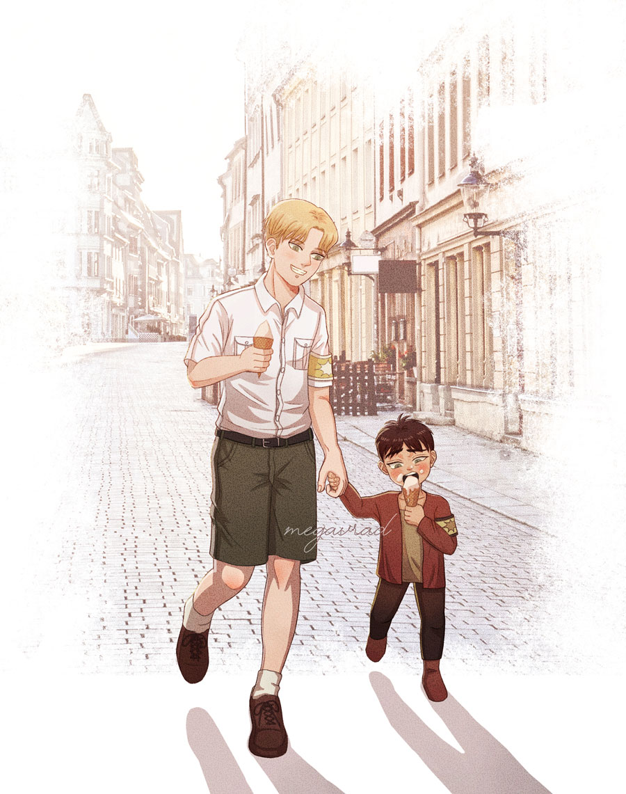 darvaren's tweet photo. Imagine if Zeke and Eren lived together in Marley. 

[Re-upload my old artwork, I fixed it because I put the wrong color on some parts 🙂]

#ErenJaeger #ZekeJaeger #AttackOnTitan #jaegerbros #FANART https://t.co/sH7XpJdNEa