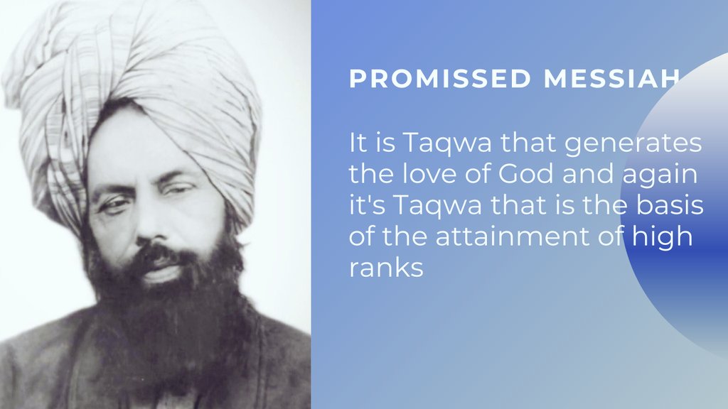 Skfatehuddin's tweet photo. It is Taqwa that generates the love of God and again it's Taqwa that is the basis of the attainment of high ranks
#PromissedMessiah
Malfoozat Vol 3 Page 343
#TheMessiahHasCome https://t.co/4izBK7zotf