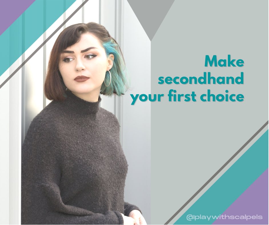IScalpels's tweet photo. Secondhand clothes don’t consume further resources, and are cheaper than brand new items of the same kind. 

Help reduce the demand for fast fashion by choosing secondhand today ♻️💚

#Iplaywithscalpels #Sustainability #fashion https://t.co/EfhsWrV3xa