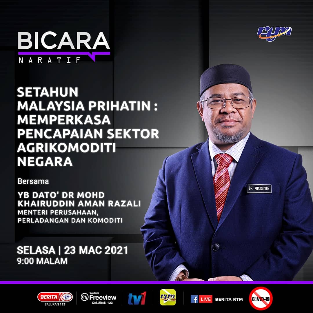 saluran123rtm's tweet photo. SETAHUN MALAYSIA PRIHATIN: MEMPERKASA PENCAPAIAN SEKTOR AGROKOMODITI NEGARA
.
Saksikan Bicara Naratif bersama YB Dato Dr Mohd Khairuddin Aman Razali di @saluran123_beritartm, aplikasi RTM Mobile dan di RTM klik.
.
Selasa / 23 Mac 2021 / 9.00 malam
.
#rtm
#RTMMobile https://t.co/CFnxWS2vVf