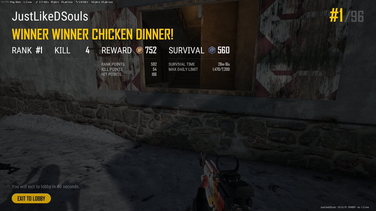 labak1337's tweet photo. Took a nap half way through #Erangel woke up and got the W. Then got a back to back Dinner on #Vikendi #PUBG #WinnerWinnerChickenDinner #VikendiBestMap @RickCBeyer @mlabak ๐๐๐๐๐๐๐ https://t.co/QdEl5cJZcy