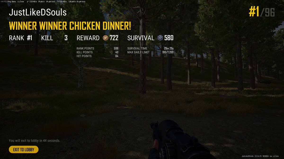 labak1337's tweet photo. Took a nap half way through #Erangel woke up and got the W. Then got a back to back Dinner on #Vikendi #PUBG #WinnerWinnerChickenDinner #VikendiBestMap @RickCBeyer @mlabak ๐๐๐๐๐๐๐ https://t.co/QdEl5cJZcy