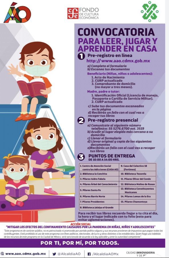 CFCE_AO's tweet photo. La @AlcaldiaAO y el @FCEMexico tienen algo para ti. Si eres niña o niño entre 5-15 años regístrate aquí: https://t.co/pCYezgqJ8f para obtener un paquete de libros elegidos por especialistas, para ayudar al desarrollo psíquico, emocional y cognitivo de niñas, niños y adolescentes. https://t.co/9qhGVoWoD7