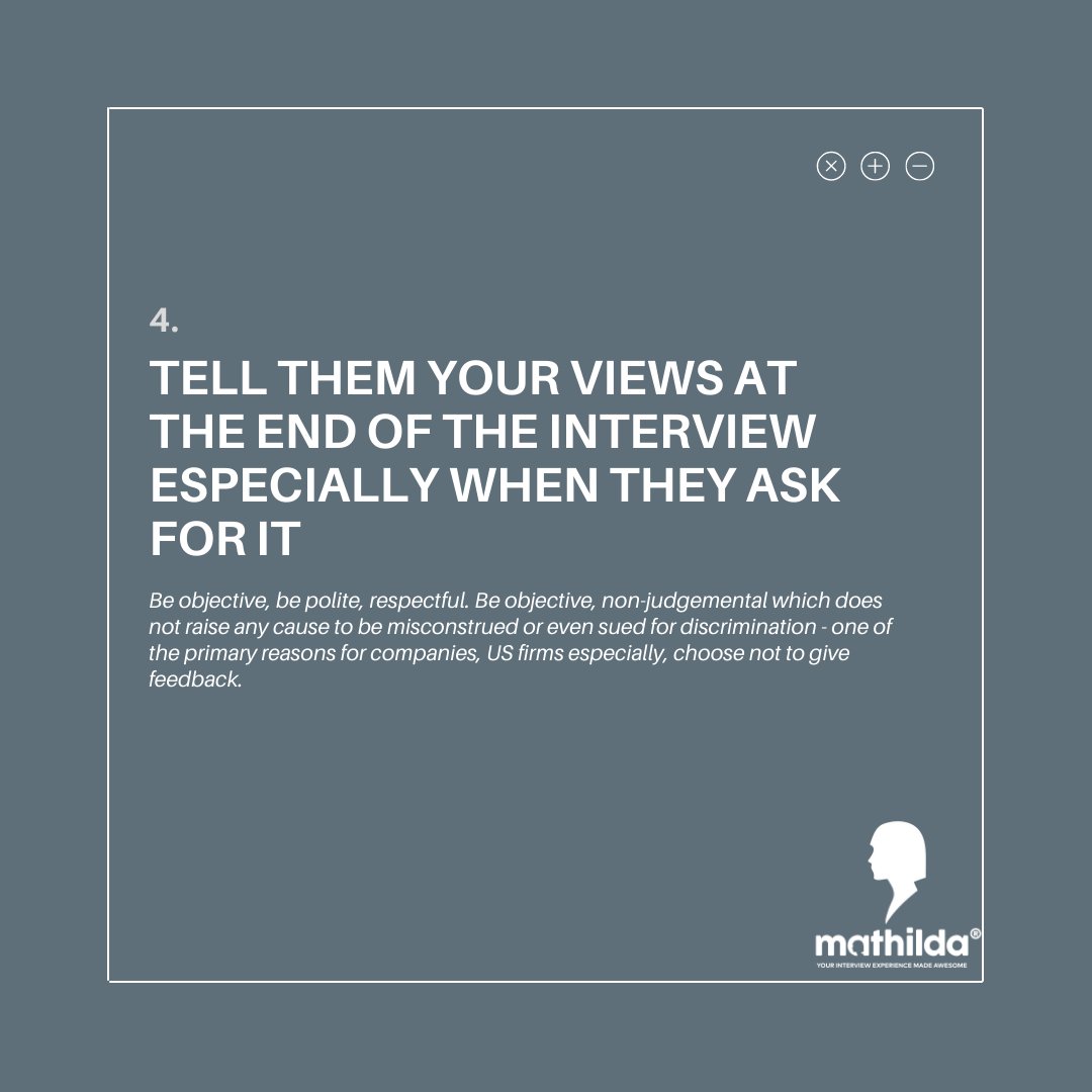 Mathilda_io's tweet photo. In order for you to be able to provide good constructive feedback, you need to make sure you were able to get all the necessary information during the interview. https://t.co/bXoN5rwPou

#mathilda® #SociallyResponsibleHiring #HiringAutomation  #NextGenATS #InterviewFeedback #HR https://t.co/XeaJ7p09Q6