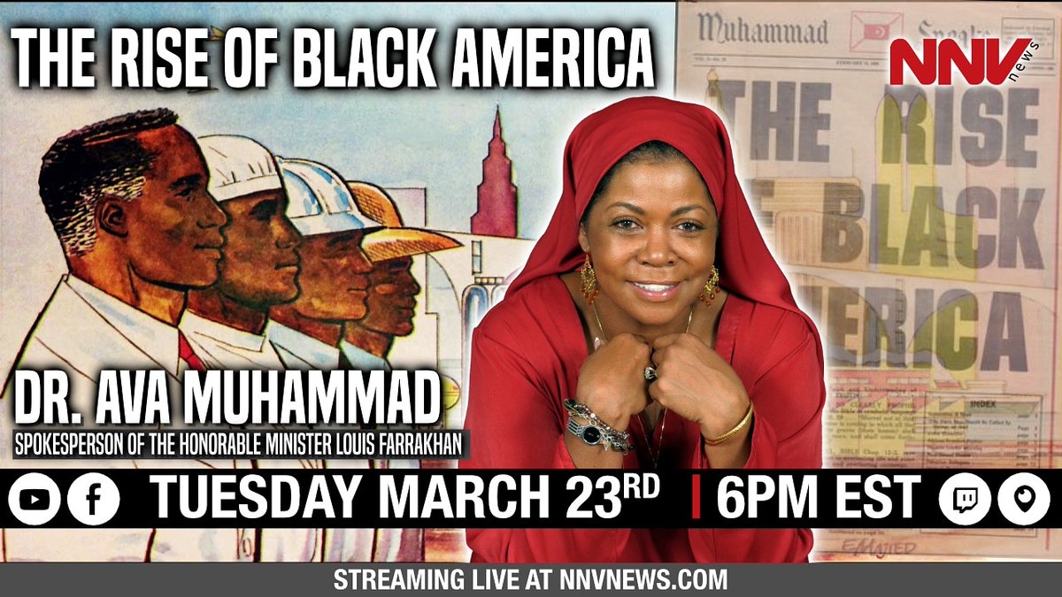 DonteX14's tweet photo. Sister @DrAvaMuhammad coming with that heat Tues on @NNVnews https://t.co/zBNXaPty72